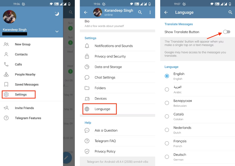 如何在 Telegram for Android 中使用翻译功能